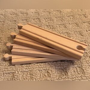 Wooden train railway medium straights (6”) compatible with Brio and Thomas.